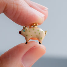 Load image into Gallery viewer, Vintage Enamel Pig Charm