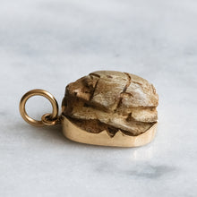 Load image into Gallery viewer, Art Deco era 14K Yellow Gold Carved Scarab Pendant