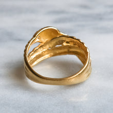 Load image into Gallery viewer, Vintage 18K Yellow Gold Diamond Ouroboros Snake Ring