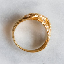 Load image into Gallery viewer, Vintage 18K Yellow Gold Diamond Ouroboros Snake Ring