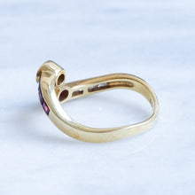 Load image into Gallery viewer, Vintage Ruby and Diamond Toi et Moi Ring