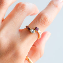 Load image into Gallery viewer, Vintage Ruby and Diamond Toi et Moi Ring