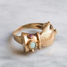 Load image into Gallery viewer, Vintage Opal, Ruby and Diamond Gloved Hand Ring