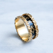Load image into Gallery viewer, Antique Victorian Enamel "In Memory of" Memorial Ring