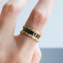 Load image into Gallery viewer, Antique Victorian Enamel "In Memory of" Memorial Ring