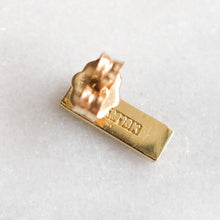 Load image into Gallery viewer, 18K Yellow Gold Turquoise Inlay Bar Stud Earrings by Jennifer Meyer