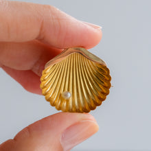 Load image into Gallery viewer, Antique Scallop Shell with Pearl Brooch