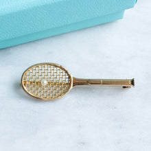 Load image into Gallery viewer, Vintage Pearl Tennis Racket Brooch by Tiffany & Co.