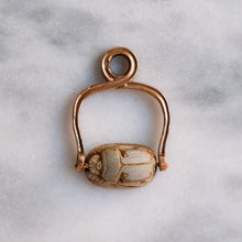 Load image into Gallery viewer, Antique Egyptian Revival Carved Scarab Amulet Pendant