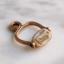 Load image into Gallery viewer, Antique Egyptian Revival Carved Scarab Amulet Pendant