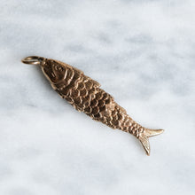 Load image into Gallery viewer, Vintage 9K Rose Gold Articulated Fish Trout Pendant