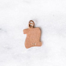 Load image into Gallery viewer, Vintage 10K Yellow Gold Enamel S Club Charm