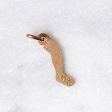 Load image into Gallery viewer, Vintage 10K Yellow Gold Blue Enamel Sock Charm