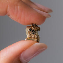 Load image into Gallery viewer, Vintage 10K Yellow Gold Enamel S Club Charm