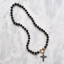Load image into Gallery viewer, 14 inch Hand-Knotted Onyx Bead Strand