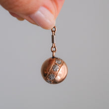 Load image into Gallery viewer, Art Deco 12K Rose Gold and Platinum Floral Embossed Ball Pendant