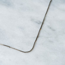 Load image into Gallery viewer, Vintage 15 inch 14K White Gold Box Chain, 2.45g