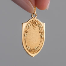Load image into Gallery viewer, French Belle Époque 18K Two-Tone Gold Floral Garland Medallion Pendant