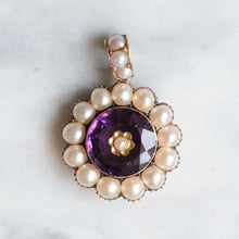 Load image into Gallery viewer, Victorian 14K Rose Gold Amethyst with Pearls Locket