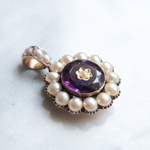 Load image into Gallery viewer, Victorian 14K Rose Gold Amethyst with Pearls Locket