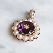 Load image into Gallery viewer, Victorian 14K Rose Gold Amethyst with Pearls Locket