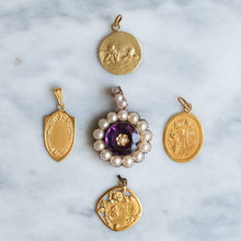 Load image into Gallery viewer, Victorian 14K Rose Gold Amethyst with Pearls Locket