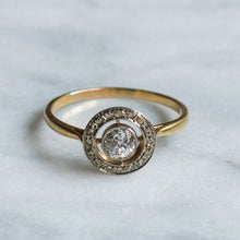 Load image into Gallery viewer, Art Deco 18K Yellow  Gold Diamond Target Ring