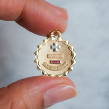 Load image into Gallery viewer, Vintage Round Scalloped QU'HIER QUE DEMAIN Augis Pendant - A