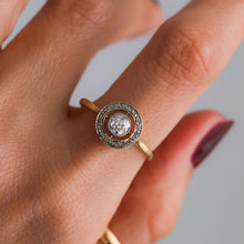 Load image into Gallery viewer, Art Deco 18K Yellow  Gold Diamond Target Ring