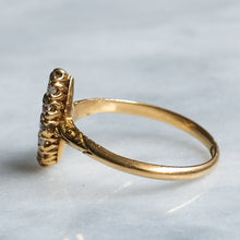 Load image into Gallery viewer, Victorian 18K Yellow Gold Diamond Ruby Navette Ring