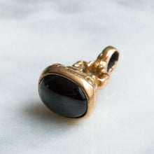 Load image into Gallery viewer, Antique Floral Chased Cabochon Garnet Fob Pendant