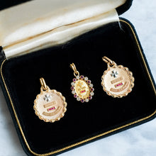 Load image into Gallery viewer, Vintage Round Scalloped QU'HIER QUE DEMAIN Augis Pendant - B