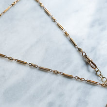 Load image into Gallery viewer, Antique 9K Rose Gold Lover's Knot and Fetter-Link Watch Chain with 18K Yellow Gold T-Bar