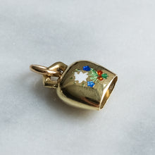 Load image into Gallery viewer, Vintage Enamel Floral Cow Bell Charm