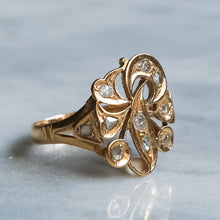 Load image into Gallery viewer, Vintage 20K Yellow Gold Peranakan Intan Diamond Ring
