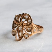 Load image into Gallery viewer, Vintage 20K Yellow Gold Peranakan Intan Diamond Ring