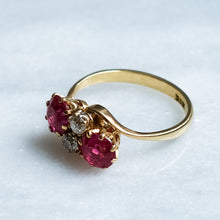 Load image into Gallery viewer, Antique Edwardian 4-Stone Diamond Ruby Ring