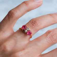 Load image into Gallery viewer, Antique Edwardian 4-Stone Diamond Ruby Ring