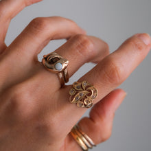 Load image into Gallery viewer, Victorian 8K Rose Gold Opal Snake Ring
