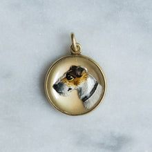 Load image into Gallery viewer, Antique Art Deco 14K Yellow Gold Wire Fox Terrier Essex Crystal Pendant