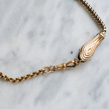 Load image into Gallery viewer, Antique Victorian 10K Rose Gold Garnet Snake Watch Chain