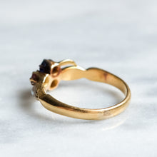 Load image into Gallery viewer, Art Nouveau 18K Yellow Gold Diamond, Ruby, Sapphire Clover and Pearl Trefoil Ring