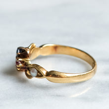 Load image into Gallery viewer, Art Nouveau 18K Yellow Gold Diamond, Ruby, Sapphire Clover and Pearl Trefoil Ring