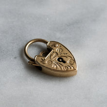 Load image into Gallery viewer, Vintage 9K Rose Gold Engraved Small Heart Padlock Locket