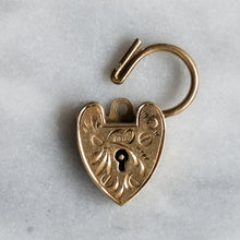 Load image into Gallery viewer, Vintage 9K Rose Gold Engraved Small Heart Padlock Locket