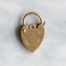 Load image into Gallery viewer, Vintage 9K Rose Gold Engraved Small Heart Padlock Locket