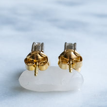 Load image into Gallery viewer, Vintage Cultured Pearl and Brilliant Cut Diamond Stud Earrings