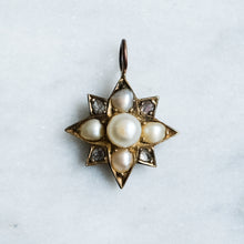 Load image into Gallery viewer, Antique Pearl and Rose-Cut Diamond Celestial Star Pendant