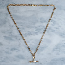 Load image into Gallery viewer, Vintage 9K Yellow Gold Figaro Watch Chain with T-Bar