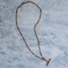 Load image into Gallery viewer, Vintage 9K Yellow Gold Figaro Watch Chain with T-Bar